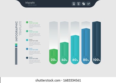 Infographics for business concept. Isometric vector Infographic design - Vector