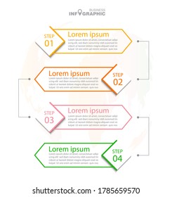 Infographics business data elements visualization, Abstract elements of graph, Process chart . 4-steps concept. can be used web design or presentation, 
illustration vector background