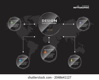 Infographics business data elements visualization, Abstract elements of graph, Process chart 
5-steps concept. can be used web design or presentation, 
illustration vector background