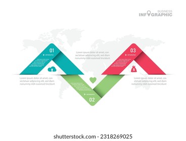Infographics business data elements visualization, Abstract elements of graph, Process chart 
3-steps concept. can be used web design or presentation, 
illustration vector background