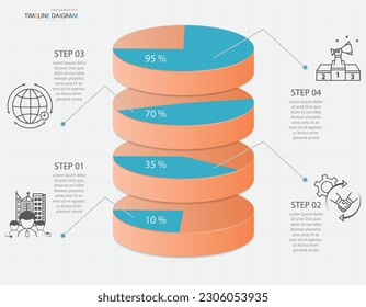 Infographics business data visualization elements with 4 options.Can be used for statistics, website, marketing presentation, vector illustration