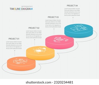 Infographics business data visualization elements with 4 options.Can be used for statistics, website, marketing presentation, vector illustration