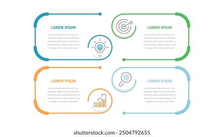 Infographics for business in four stages. Infographics for presentations