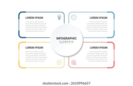 Infographics for business in four stages. Infographics for presentations