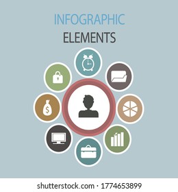 infographics business goal idea progress icons percent increase 