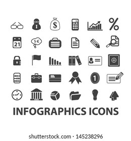 infographics business icons set, vector