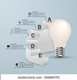 Infographics for business presentations or information booklet. Idea light bulb with a diagram. Vector illustration. 