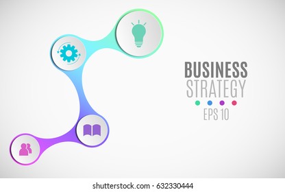 Infographics for business projects. Paper chart in 3d style. Volumetric, paper circles with icons for the web. Business strategy. Vector illustration of a metaball style. EPS 10