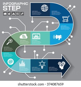 Infographics Business Stair 10 Step Success Vector Design Template.