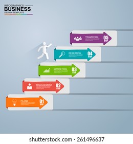 Infographics Business Stair Step Success Vector Design Template