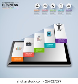 Infographics business stair step success vector design template