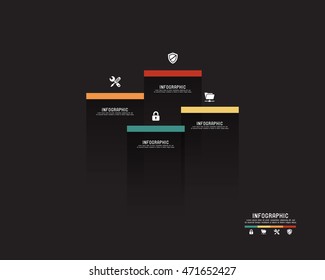 Infographics business stair step success vector design template