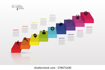 Infographics business staircase concept, Vector illustration
