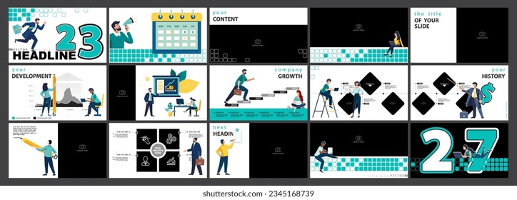 Infographics. Business team plans business presentation, financial success, powerpoint, launch of new project. Design template elements, background, set. A team of people creates a business, teamwork