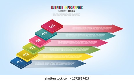 Infographics business template 3D steps for Presentation, Sale forecast, Web design, improvement, Step by Step