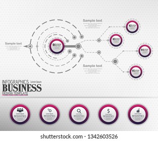 Infographics Business Template concept with 5 options