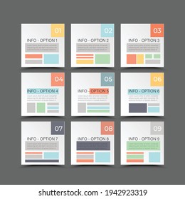 Info-Graphics Business Web design  template Timeline business planning process with options, steps. Vector illustration. use for presentation and web design organization with Gradient colors