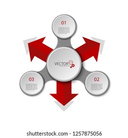 Infographics. Chart for business. Layout for the presentation of the report. Choice of direction. Spinner. Vector illustration.