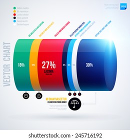 Infographics chart template with 3d cylinder. EPS10