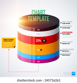 Infographics chart template with 3d cylinder. EPS10