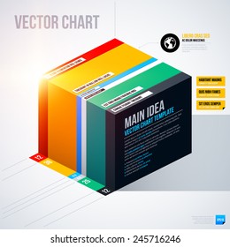 Infographics chart template with isometric cube. EPS10