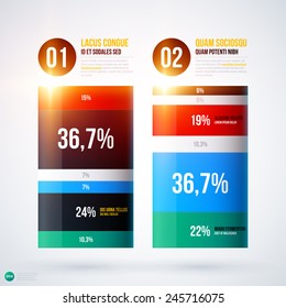 Infographics chart template on white background. EPS10
