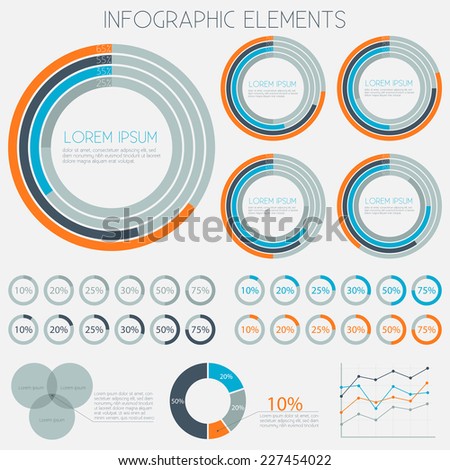 infographics charts piecharts graphs templates vector stock vector