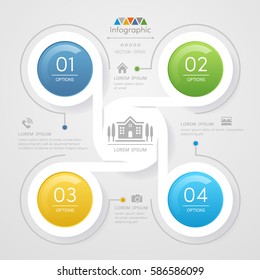 Infographics Circle design template with icons, process diagram, vector eps10 illustration