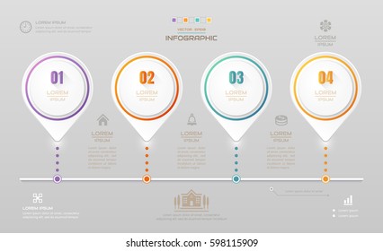 Infographics Circle design template with icons, process diagram, Vector eps10 illustration