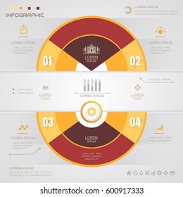 Infographics Circle design template with icons, process diagram, Vector eps10 illustration