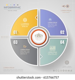 Infographics Circle design template with icons, process diagram, vector eps10 illustration