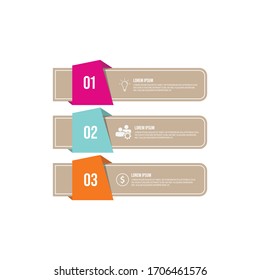 Infographics circle number 3 step template vector image. 3 Step business infographic design template