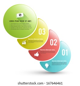 Infographics circle number options vector design template. Modern business step / can be used for workflow layout, diagram, number options, step up options, web template.
