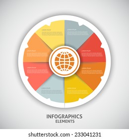  Infographics circle origami style. Vector illustration.
