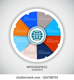  Infographics circle origami style. Vector illustration.