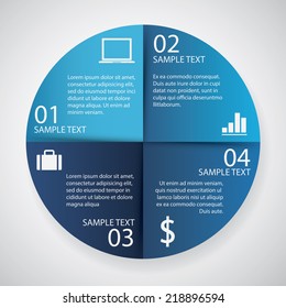 Infographics  circle paper Easy to Edit , adjust color and size.  Shadow are made with transparency set to Multiply.