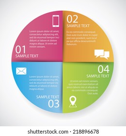 Infographics  circle paper Easy to Edit , adjust color and size.  Shadow are made with transparency set to Multiply.