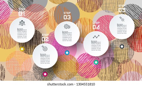 Infographics circle shape with abstract background.