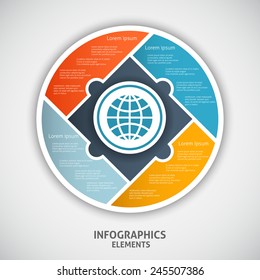  Infographics circle style. Vector illustration.