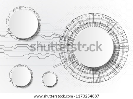 Infographics with circles technology on white backgraund. Can be used for workflow layout, diagram, business step options, banner, web design.