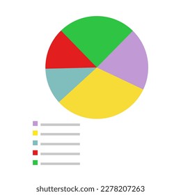 Infographics with circular pie charts. Pie chart for data analysis and web design. Vector illustration on a white background.