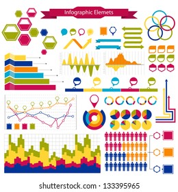 Infographics  collection: graphs, histograms,arrows, chart