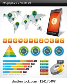 Infographics collection vector graph and charts design elements and data visualization icons set. For business presentation, workflow, diagram, flowchart concept, timeline and marketing banners.