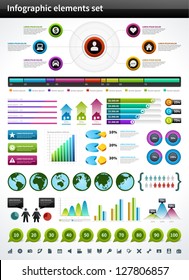 Infographics collection vector graph and charts design elements and data visualization icons set. For business presentation, workflow, diagram, flowchart concept, timeline and marketing banners.