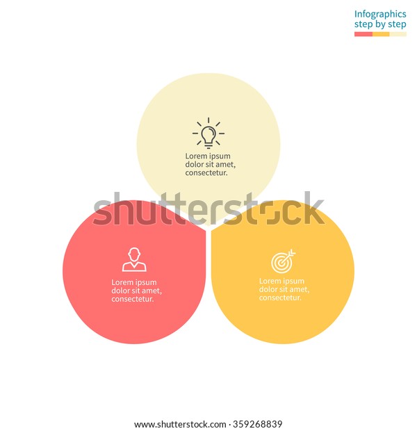 Infographics Colored Petals Diagram Chart 3 Stock Vector (Royalty Free ...