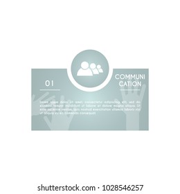 infographics. Communication icon table
