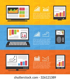 Infographics with computers and informatics as a business presentation