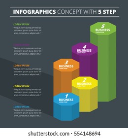 infographics concept with 5 options