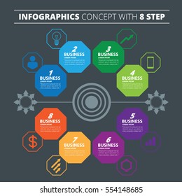 infographics concept with 8 options