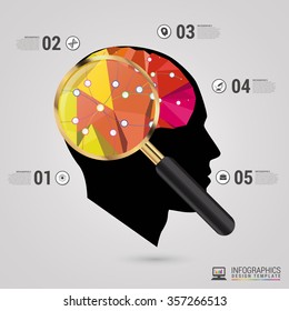 Infographics concept. Brain vector design template.
